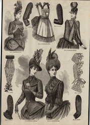 Antique Victorian Fashion wood engravings